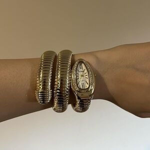 Serpenti Watch Gold and White Wrap Quartz Watch